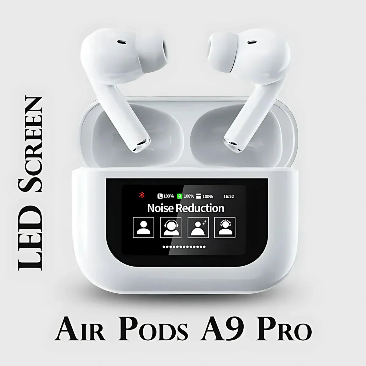 A9 Pro ANC AirPods Bluetooth 5.4 With Touch Screen