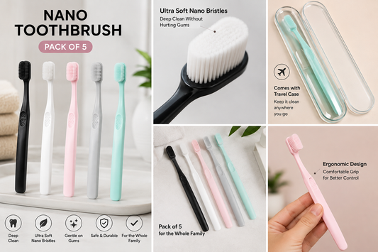 Nano Fresh Family Pack - 5 Toothbrushes (Mixed Colors)